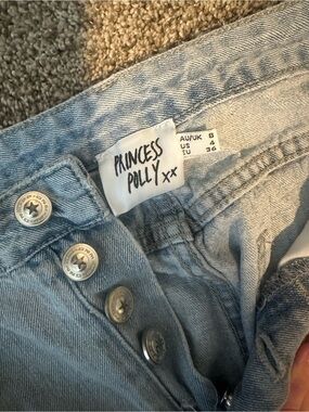 Princess Polly Light Wash High Rise Button-Fly Jeans